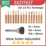 Mata Solder Station Tip Adjustable 60W 80W Set 15 in 1 Full Tembaga 60 Watt 80 Watt Service HP SMD