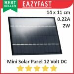 Mini Solar Cell Panel Surya PV 12V 12 V Volt DC 2W Pembangkit Listrik Tenaga Sinar Cahaya Matahari