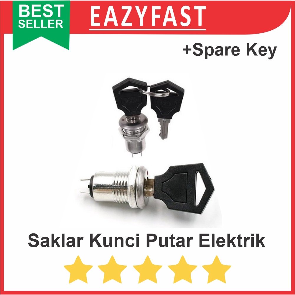 ginee_20260115155216620_1496104364.jpeg Saklar Putar Kunci Elektrik 12mm ON OFF AC DC Listrik Electronic Rotary Switch Key 1A Security Lock - Image 1