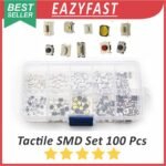 Tactile Switch Key Push Button SMD Set Pack Isi 100 Pcs Tombol Saklar PB On Off PCB Tact Arduino