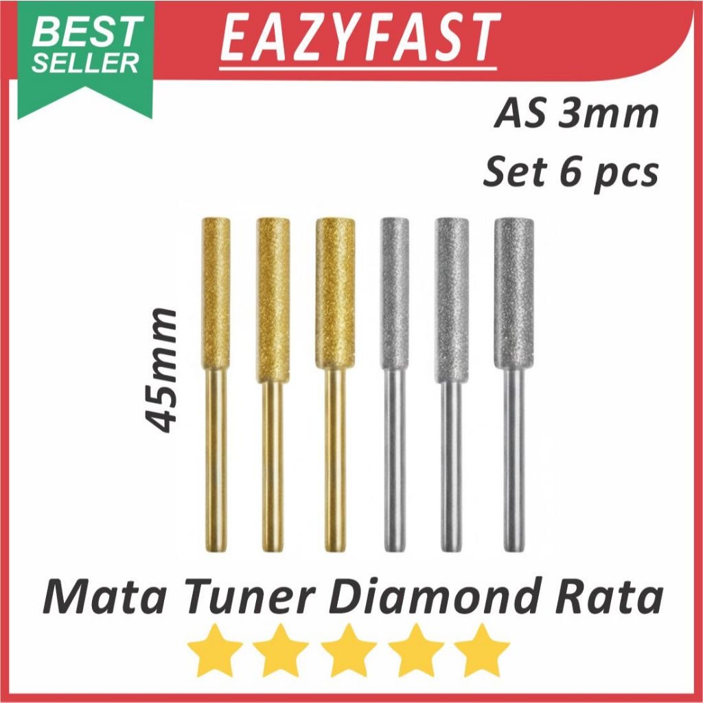 ginee_20260126121508495_8802031575.jpeg Mata Bor Tuner Mini x6 Diamond 3mm Silinder Rata Ukir Kikir Grafir Engrave Die Grinder IC MMC EMMC - Image 1