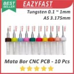 Mata Bor CNC Router 3018 PCB Set 10 Pcs 0.1mm 0.5mm 1mm 3.175mm ER11 Chuck Shank 1/8 Tungsten