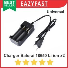 Charger Baterai Li-ion 18650 2 Port 2x x2 Lithium Universal Cas Casan Charge 220V AC