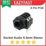 Socket Audio 6.5mm Female Jack Akai Mic Gitar Stereo 6 Pin PCB Soket