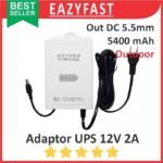 Adaptor UPS Mini Portable 12V 2A USB CCTV Router Wifi Power Backup 12 V Volt Baterai 18650 5400mAh
