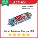 Regulator Charger USB Voltmeter 2A input 6.5v - 40v