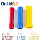 Butt Terminal Insulated Crimp Joint Cable PVC Biru Merah Konektor Sambungan Kabel Press BV 1.25 2 5.5 - Image 2