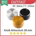 Knob Knop Potensio Besar 6mm 30mm Black Silver Gold Hitam Perak Emas Tutup Potensiometer Putar Volume