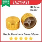 Knob Knop Potensio Besar 6mm 30mm Black Silver Gold Hitam Perak Emas Tutup Potensiometer Putar Volume - Image 4