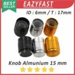 Knob Knop Potensio Kecil 6mm 15mm Black Silver Gold Hitam Perak Emas Tutup Potensiometer Putar Volume