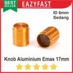 Knob Knop Potensio Kecil 6mm 15mm Black Silver Gold Hitam Perak Emas Tutup Potensiometer Putar Volume - Image 4