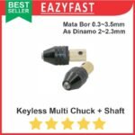 Keyless Multi Chuck + Shaft Adapter untuk Dinamo Motor DC Mini Drill
