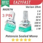 Potensiometer Audio Sealed Hijau 3P 3 P Pin Kaki 1K 5K 10K 50K 100K 500K 1M 1 5 10 50 100 500 K Ohm Potensio Potentio Meter RK097N Potentiometer B Linear