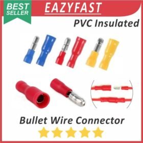 Skun Bulat PVC Insulated Konektor Terminal Kabel Cucuk Bullet Butt Wire Plug Cable Connector Crimp Merah Biru Kuning Male Female