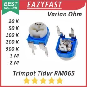 Trimpot 20K 50K 100K 200K 500K 1M 2M 20 50 100 200 500 K 1 2 M Ohm Potensio Variable Resistor RM065 Potentiometer Tidur 203 503 104 204 504 105 205