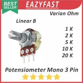 Potensiometer Mono B Linear 3P 3 P Pin Kaki 1K 2K 5K 10K 20K Potensio Potentio Meter Potentiometer 1 2 5 10 20 K Ohm