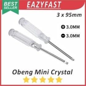 Obeng Crystal Mini Plus Minus Positif Negatif Garis Kembang Strip 3x95mm Philips Screw Driver ScrewDriver