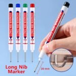 Spidol Tukang Mata Kepala Ujung Pena Panjang Tipis Kecil Waterproof Long Head Nib Marker Pertukangan - Image 2