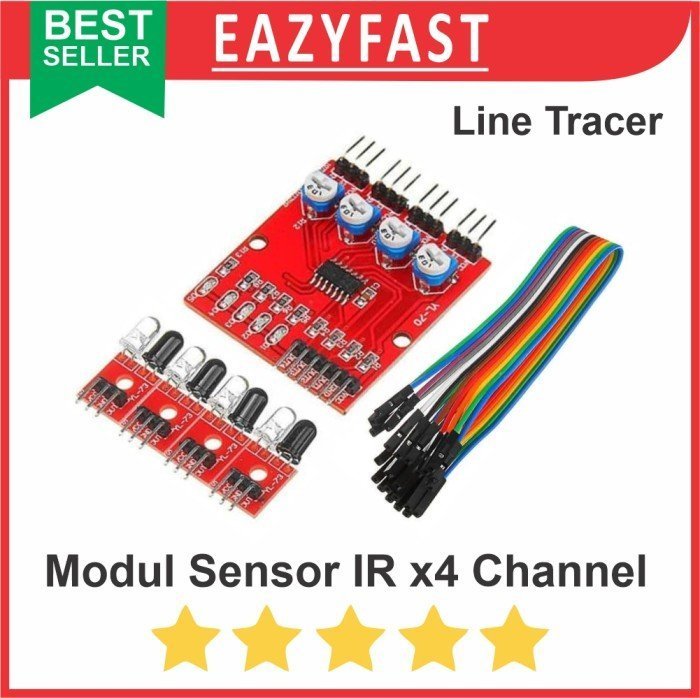 ginee_20241122092446258_5095173835.jpeg Modul Sensor Robot Line Follower Tracer 4 Channel Infrared Robot - Image 1