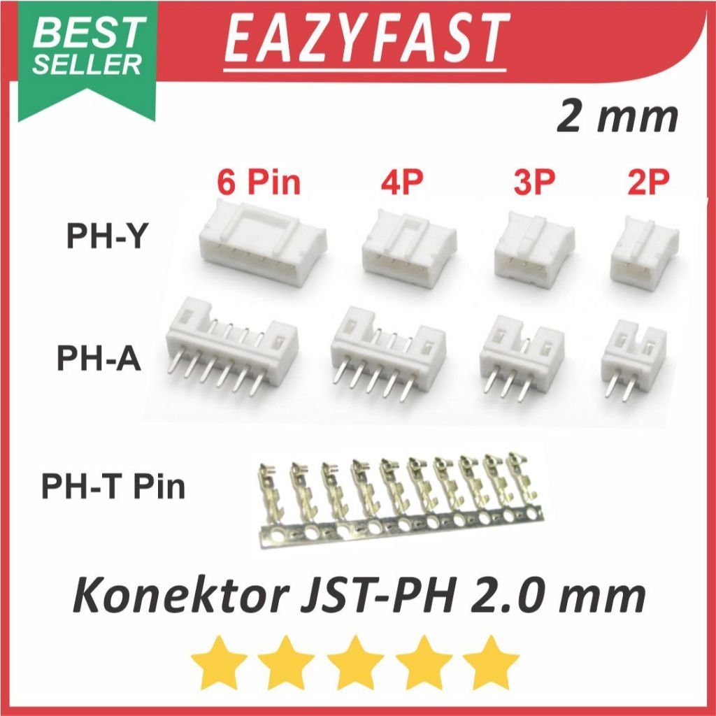 ginee_20260424144839431_7551159411.jpeg Konektor Kabel JST-PH2.0 2 3 4 6 P Pin Kaki Set Male Female Pin Skun Terminal JST PH 2mm 2 mm 2P 3P 4P 6P Cable Socket Connector Soket PH-A PH-Y PH-T - Image 1