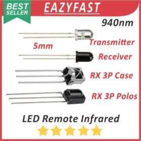 Photo Dioda LED IR Infra Red Merah Transmitter Receiver RX TX 2 3 Pin 2P 3P 5mm Emitter Pemancar Penerima Remote TV AC