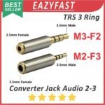 Converter Adapter Jack Audio 3.5 to 2.5 mm to 3.5mm to 2.5mm  Konverter Adaptor Konektor Gold Stereo TRRS