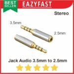 Converter Adapter Jack Audio 3.5 to 2.5 mm to 3.5mm to 2.5mm  Konverter Adaptor Konektor Gold Stereo TRRS - Image 3