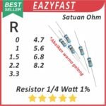 Resistor 1/4W Metal Film 1% R 0 1 1.5 2.2 3.3 4.7 5.6 6.8 8.2 Ohm R0 R1 1R5 2R2 3R3 4R7 5R6 6R8 8R2 1/4 Watt