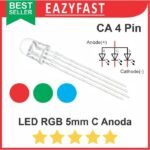 LED RGB 5mm 3 Warna 4P 4 Kaki Pin CA CC Common Anoda Katoda Anode Cathode Clear Bening Arduino ESP Compatible - Image 2