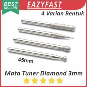 Mata Tuner Diamond Bor Gerinda Mini Lancip Bulat Oval Rata Silinder 3mm Grafir Engraver Ukir Engraving Engrave