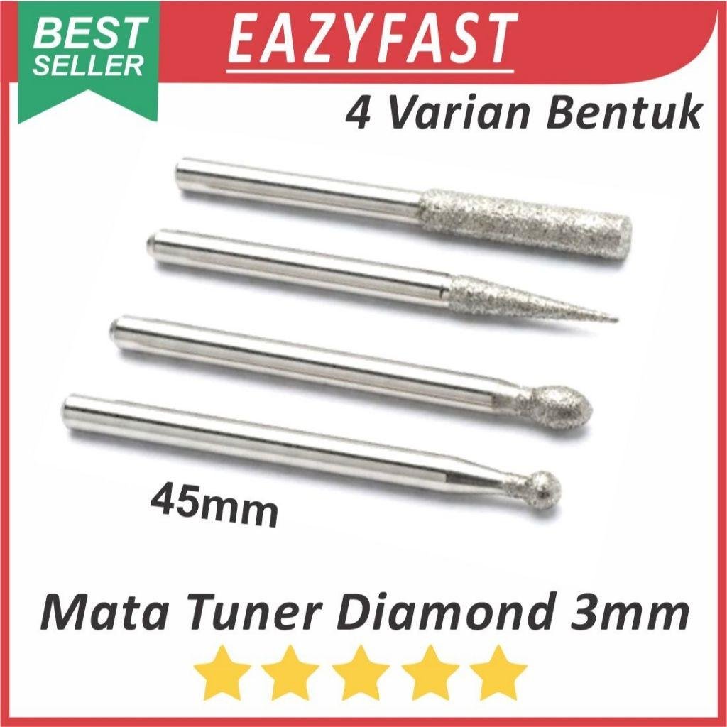 ginee_20260522111831108_2474322073.jpeg Mata Tuner Diamond Bor Gerinda Mini Lancip Bulat Oval Rata Silinder 3mm Grafir Engraver Ukir Engraving Engrave - Image 1