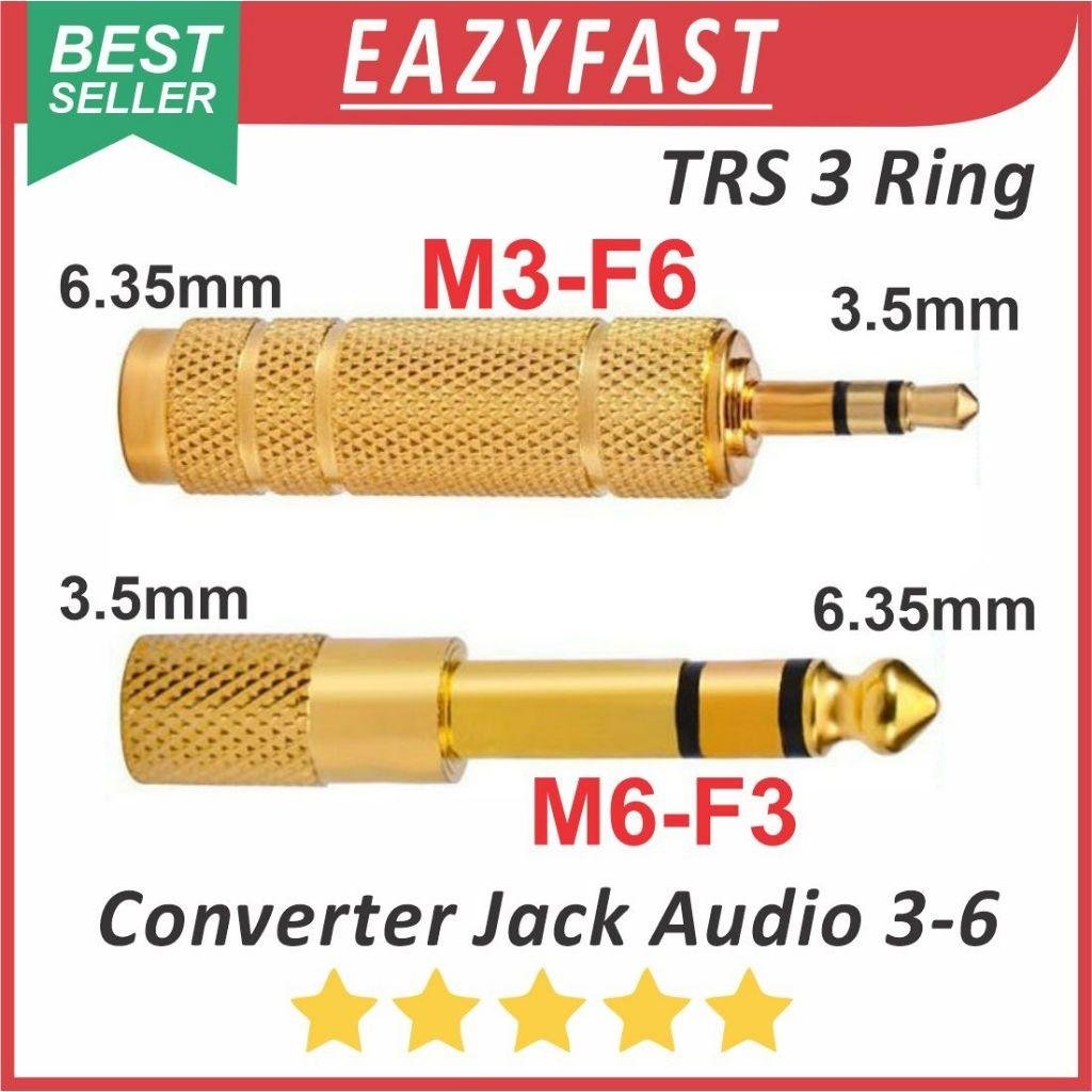 ginee_20260525113300362_6421259460.jpeg Converter Adapter Jack Audio 3.5 to 6.5 to 3.5mm to 6.5mm Konverter Adaptor Konektor Akai Gold Stereo TRS - Image 1