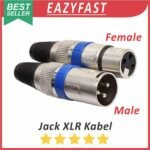 Jack Audio Canon Kabel XLR Male Female Stereo 3 P Pin Kaki 3P Konektor Jek Plug Aux Canare Mic Connector Jantan Betina