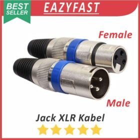 Jack Audio Canon Kabel XLR Male Female Stereo 3 P Pin Kaki 3P Konektor Jek Plug Aux Canare Mic Connector Jantan Betina