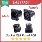 Socket Audio Canon XLR Male Female PCB Panel Case Casing Body Stereo 3 P Pin Kaki 3P Jack Jek Plug