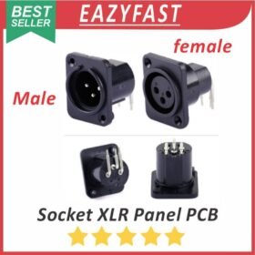 Socket Audio Canon XLR Male Female PCB Panel Case Casing Body Stereo 3 P Pin Kaki 3P Jack Jek Plug