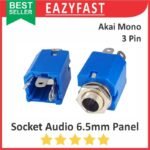 Socket Audio Akai 6.5mm Female Case Body Panel Mono Stereo 3 4 P Pin Kaki 3P 4P Kotak Biru Audio Jack Jek Plug - Image 2