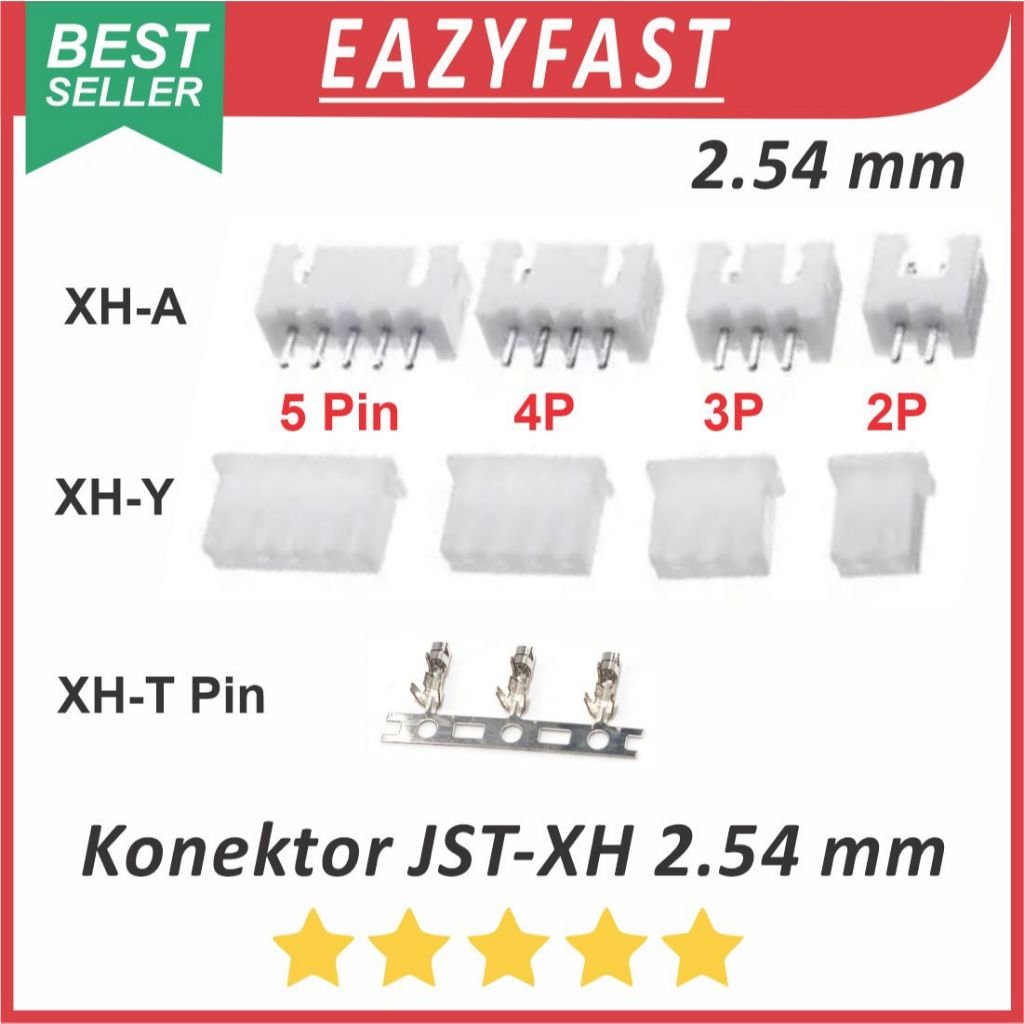 ginee_20260529150904138_4584432333.jpeg Konektor Kabel JST-XH2.54 2 3 4 5 P Pin Kaki Set Male Female Pin Skun Terminal JST XH 2.54mm 2.54 mm 2P 3P 4P 5P Cable Socket Connector Soket XH-A XH-Y XH-T - Image 1