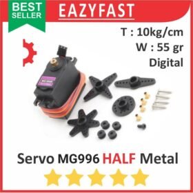 Motor Servo RC MG996R MG996 R Half Metal Gear 180 Degree Sudut Derajat Drajat 10kg/cm Mini Micro Gearbox Gear Box MG996 MG 996 Tower Pro TowerPro