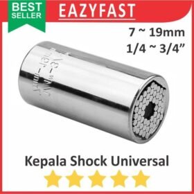 Kepala Kunci Pas Shock Sok Shok Socket Universal Rachet Gator Grip Hex