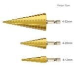 Mata Bor Step Drill Bits Multi Sze 4-32mm HSS Pagoda Kerucut Cone - Image 3