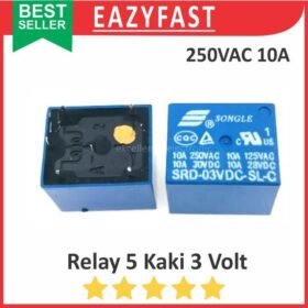 Relay 5P 5 P Kaki Pin 3V 3 V Volt DC 3VDC Coil Drive SPDT NO NC 10A 10 A 250V AC Riley Bendik Switch