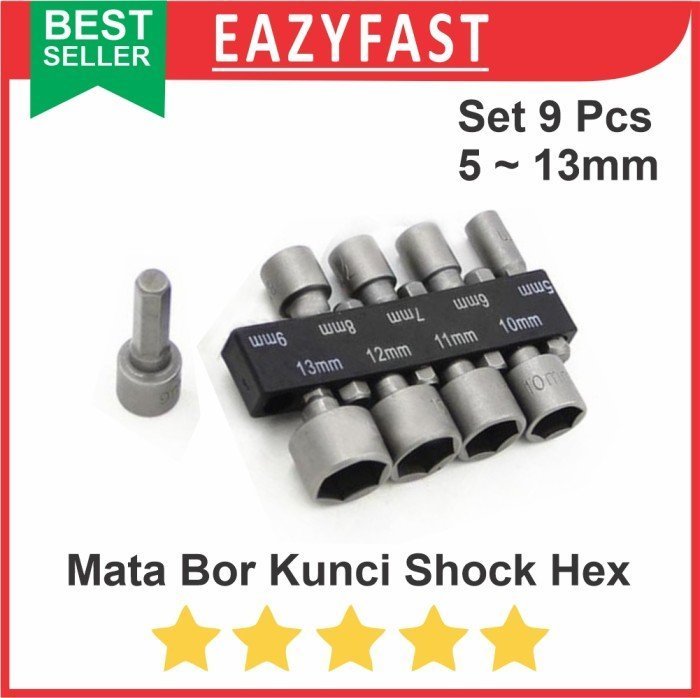 ginee_20250512112905075_3496700032.jpeg Mata Bor Obeng Kunci Shock Set 9 Pcs Hex Shank 1/4 Sok Sock Ring Pas - Image 1