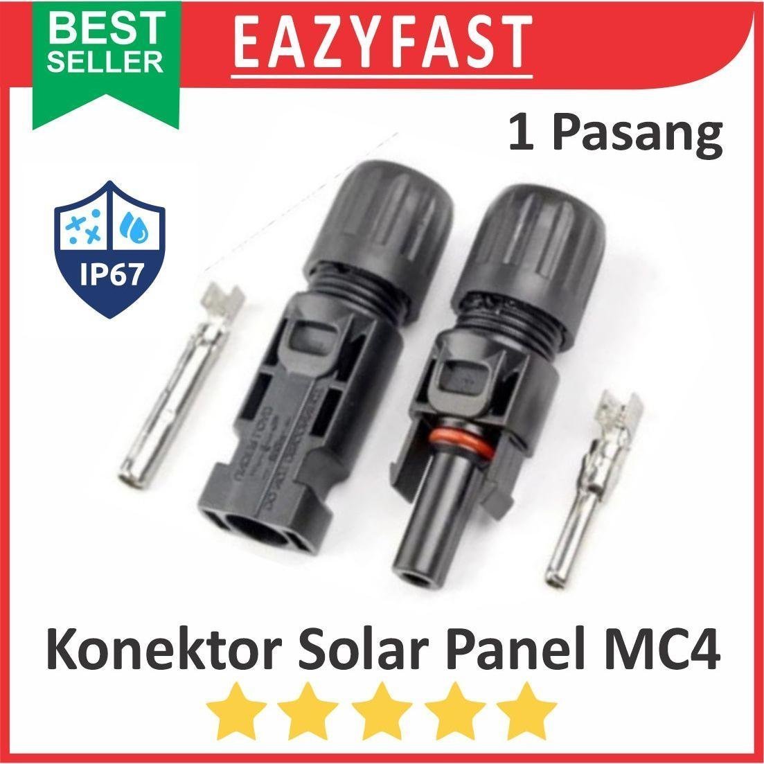 ginee_20250516103211323_8477489303.jpeg Konektor MC4 MC 4 Solar Cell Panel Surya Matahari PV Connector Cable 1 Pair Pasang Male Female IP67 - Image 1
