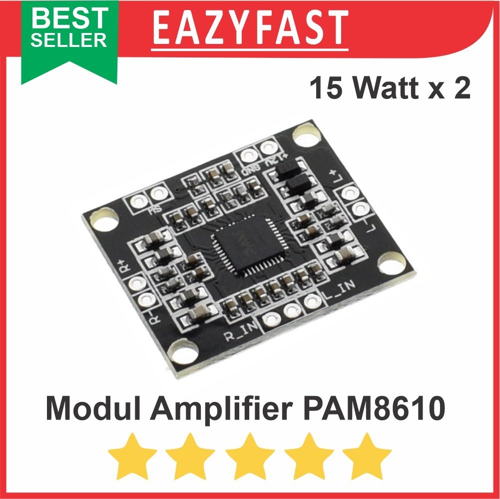 ginee_20250904143357893_4685444236.jpg Modul Ampli Mini PAM8610 PAM 8610 2x 15W 15 Watt Amplifier Class D Stereo HiFi Module - Image 1