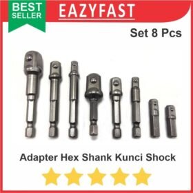 Adapter Mata Bor Obeng Hex Shank 1/4 Kunci Shock Sock Sok Set 8 Pcs