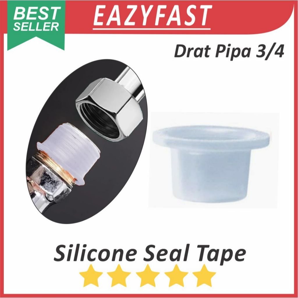 ginee_20251030113438285_1957301555.jpeg Seal Tape Karet Silicone 25mm 3/4 Inch Drat Pipa Kran Keran Air Silikon Rubber Gasket Sil Anti Bocor - Image 1