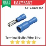 Skun Bulat PVC Insulated Konektor Terminal Kabel Cucuk Bullet Butt Wire Plug Cable Connector Crimp Merah Biru Kuning Male Female - Image 4