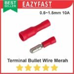Skun Bulat PVC Insulated Konektor Terminal Kabel Cucuk Bullet Butt Wire Plug Cable Connector Crimp Merah Biru Kuning Male Female - Image 5