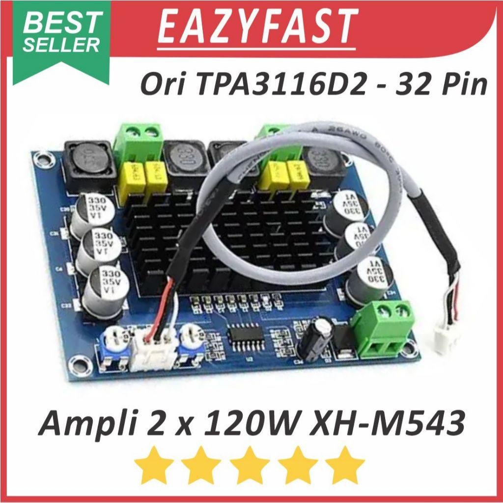 ginee_20260604112826945_1949694142.jpeg Modul Ampli XH-M543 Chip ORI TPA 32 Pin Stereo 2x 120 Watt Class D Amplifier Original IC TPA3116D2 32P HiFi Bass - Image 1
